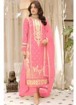 Organza Pink Festival Wear Embroidery Work Pakistani Salwar Suit